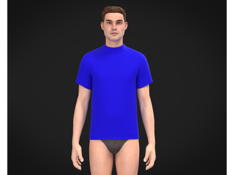 High Neck Tshirt - Colorway 3D Модель