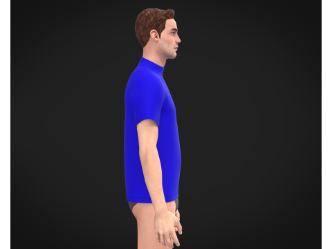 High Neck Tshirt - Colorway 3D Модель