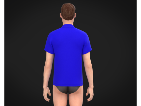 High Neck Tshirt - Colorway 3D Модель
