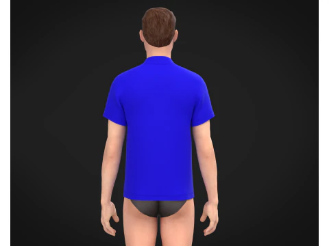 High Neck Tshirt - Colorway 3D Model