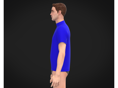 High Neck Tshirt - Colorway 3D Модель