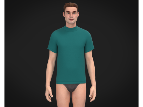 High Neck Tshirt - Colorway 3D Модель