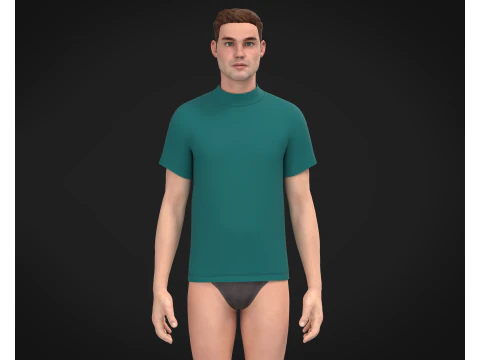High Neck Tshirt - Colorway 3D Model