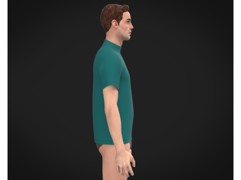 High Neck Tshirt - Colorway 3D Модель