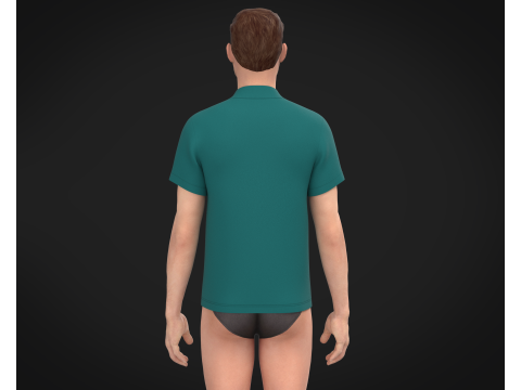 High Neck Tshirt - Colorway 3D Модель