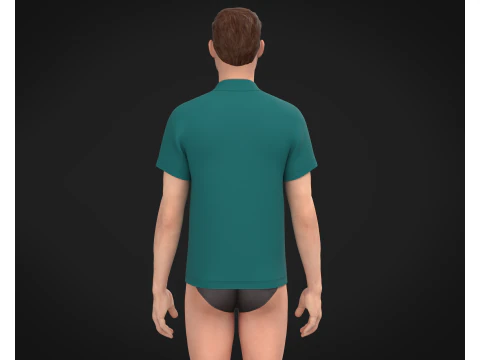 High Neck Tshirt - Colorway 3D Model