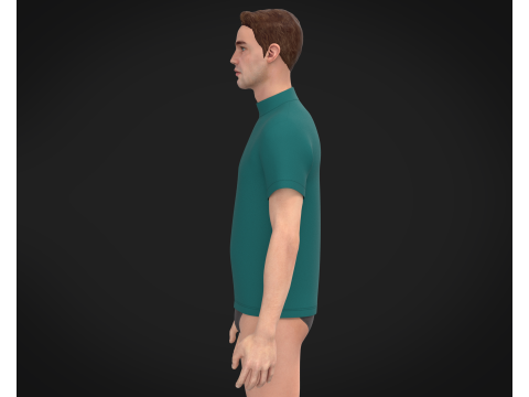 High Neck Tshirt - Colorway 3D Модель