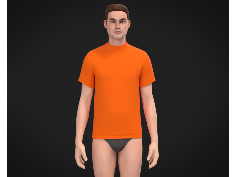 High Neck Tshirt - Colorway 3D Модель