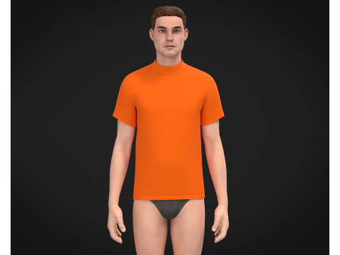 High Neck Tshirt - Colorway 3D Model