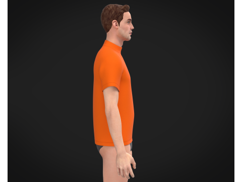 High Neck Tshirt - Colorway 3D Модель