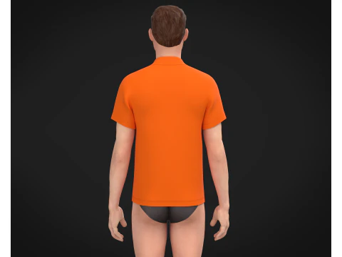 High Neck Tshirt - Colorway 3D Model