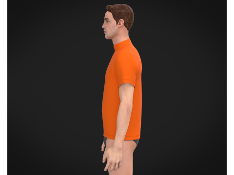 High Neck Tshirt - Colorway 3D Модель