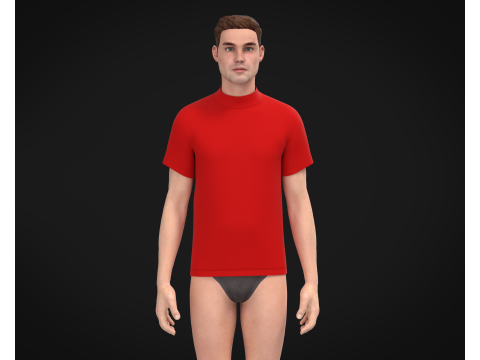 High Neck Tshirt - Colorway 3D Модель