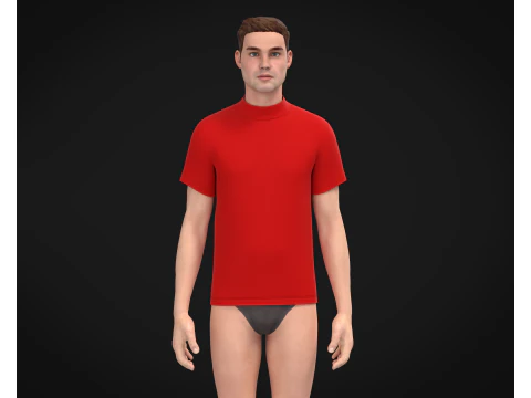 High Neck Tshirt - Colorway 3D Model