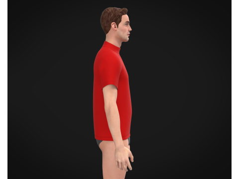 High Neck Tshirt - Colorway 3D Модель