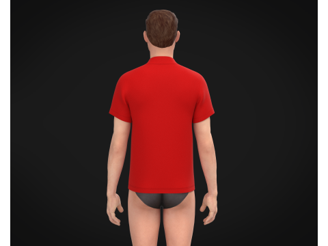High Neck Tshirt - Colorway 3D Модель