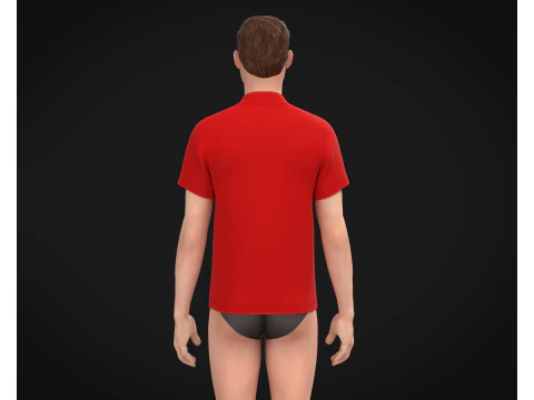 High Neck Tshirt - Colorway 3D Model