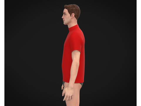 High Neck Tshirt - Colorway 3D Модель