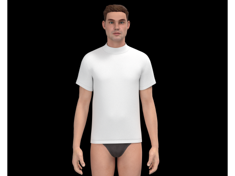 High Neck Tshirt - Colorway 3D Модель