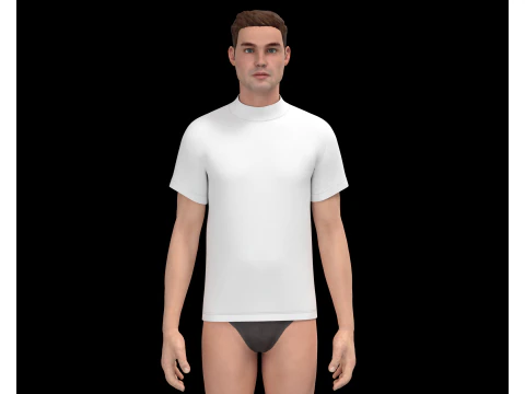High Neck Tshirt - Colorway 3D Model