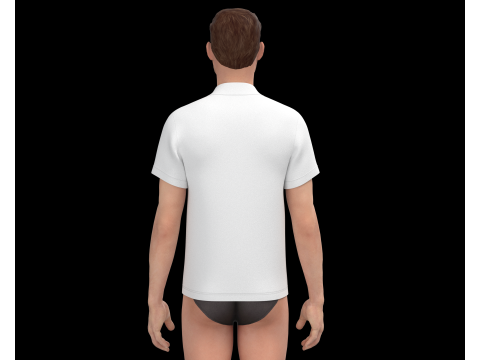 High Neck Tshirt - Colorway 3D Модель