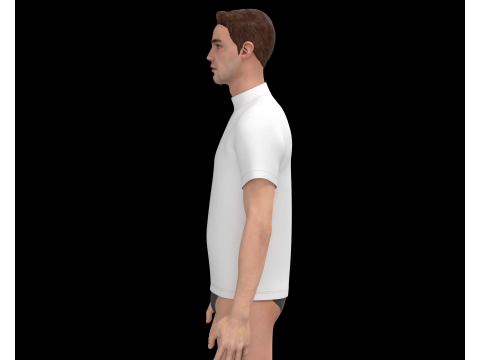 High Neck Tshirt - Colorway 3D Модель