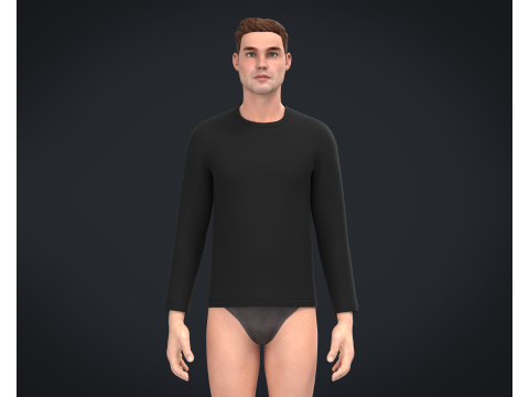 Men Long Sleeve T-Shirt - Colorway 3D Model