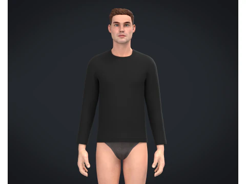 Men Long Sleeve T-Shirt - Colorway 3D Model