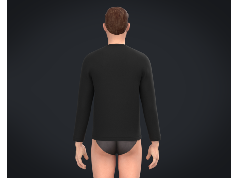 Men Long Sleeve T-Shirt - Colorway 3D Model