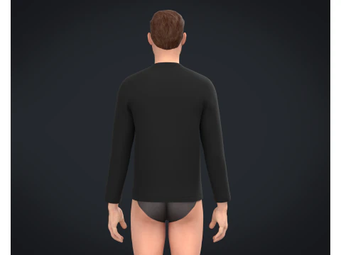 Men Long Sleeve T-Shirt - Colorway 3D Model