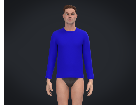 Men Long Sleeve T-Shirt - Colorway 3D Model