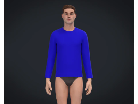Men Long Sleeve T-Shirt - Colorway 3D Model