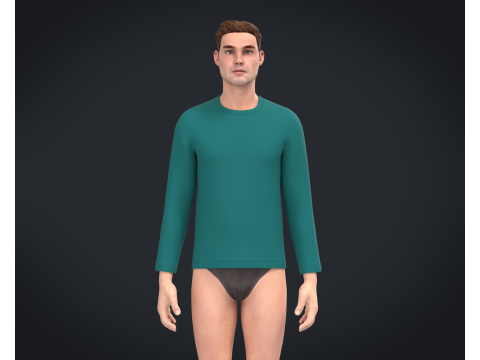 Men Long Sleeve T-Shirt - Colorway 3D Model