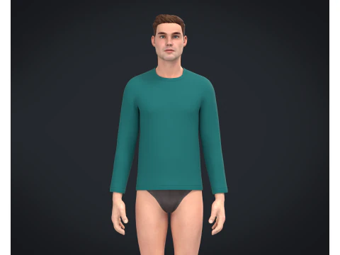 Men Long Sleeve T-Shirt - Colorway 3D Model