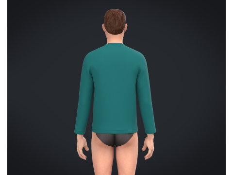 Men Long Sleeve T-Shirt - Colorway 3D Model