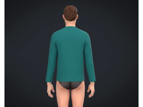 Men Long Sleeve T-Shirt - Colorway 3D Model