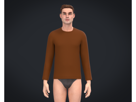 Men Long Sleeve T-Shirt - Colorway 3D Model