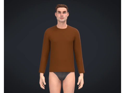 Men Long Sleeve T-Shirt - Colorway 3D Model