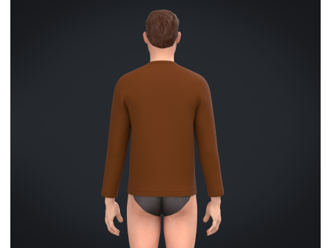 Men Long Sleeve T-Shirt - Colorway 3D Model