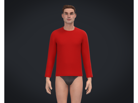 Men Long Sleeve T-Shirt - Colorway 3D Model