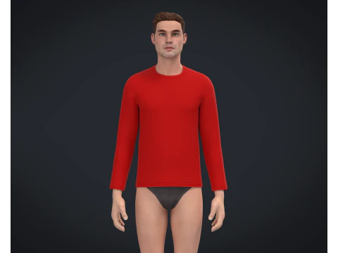 Men Long Sleeve T-Shirt - Colorway 3D Model