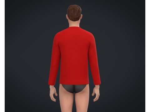 Men Long Sleeve T-Shirt - Colorway 3D Model