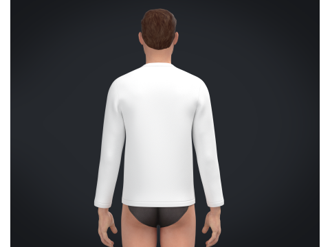 Men Long Sleeve T-Shirt - Colorway 3D Model