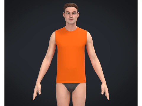 Мужская футболка без рукавов &mdash; Colorway 3D Модель
