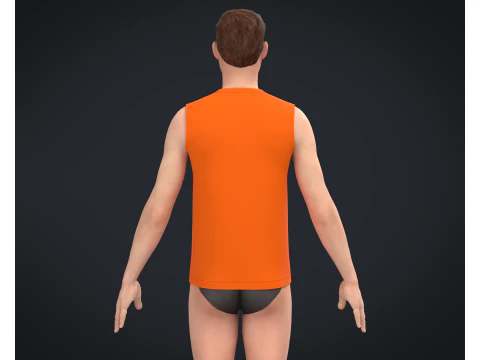 Мужская футболка без рукавов &mdash; Colorway 3D Модель