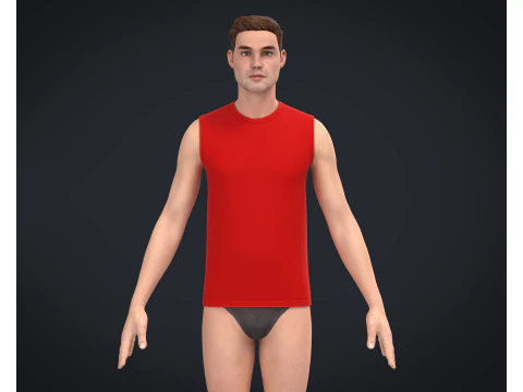 Мужская футболка без рукавов &mdash; Colorway 3D Модель