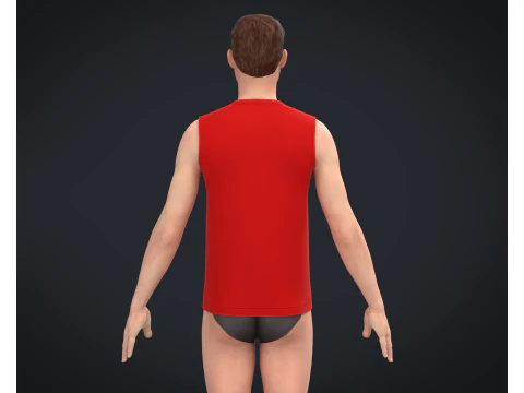 Мужская футболка без рукавов &mdash; Colorway 3D Модель