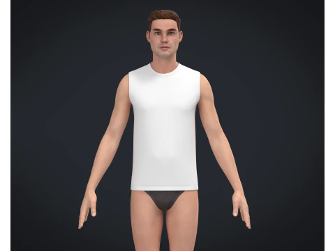 Мужская футболка без рукавов &mdash; Colorway 3D Модель