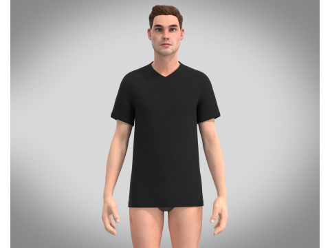 T-Shirt Vneck - Colorway 3D-Modell