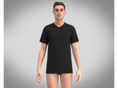 T-Shirt Vneck - Colorway 3D Model